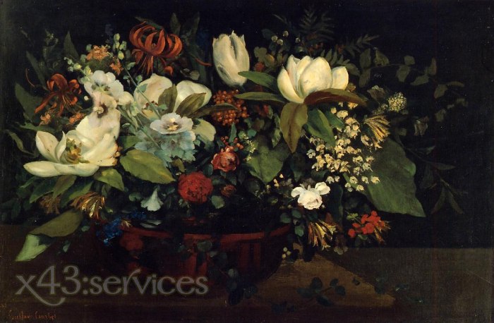Gustave Courbet - Blumenkorb - Basket of Flowers